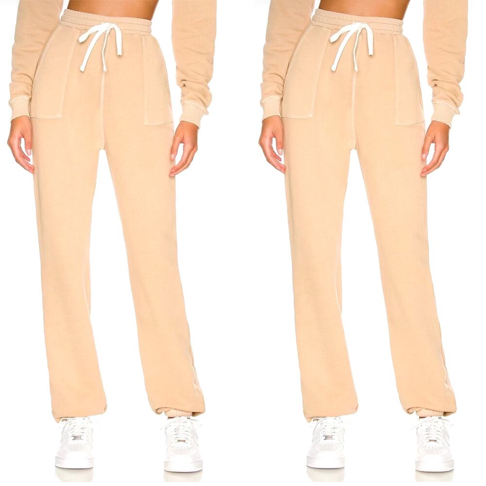 Revolve Sweatpants Tularosa Cream Organic Cotton Lounge Joggers Size S NEW $158